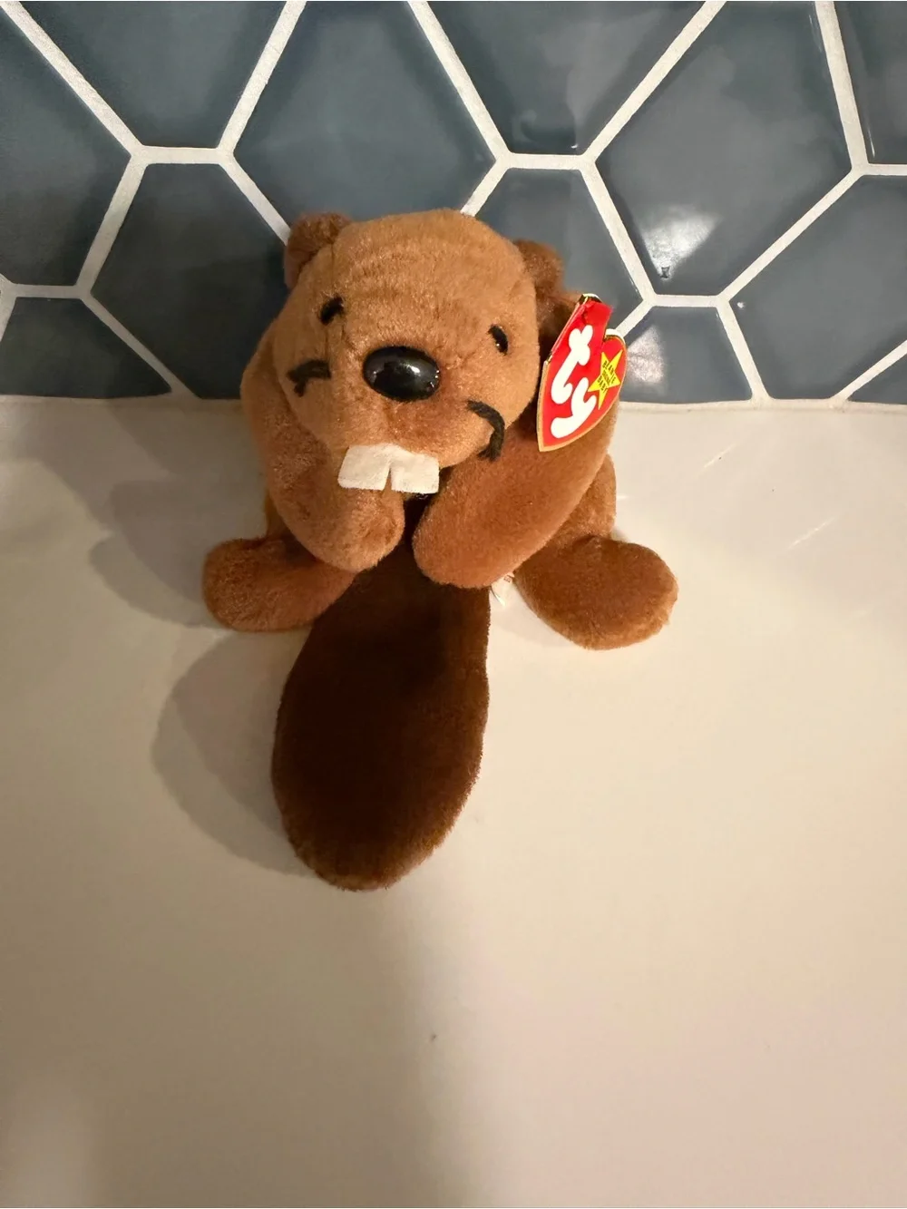 Vintage Ty Beanie Baby - Bucky the Beaver (Style 4016) - Retired 1995
